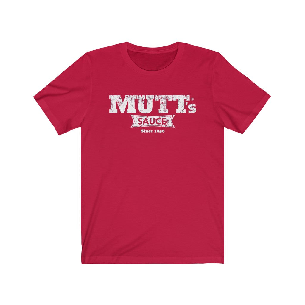 MUTT'S SAUCE WHITE LOGO Unisex Jersey Short Sleeve Tee