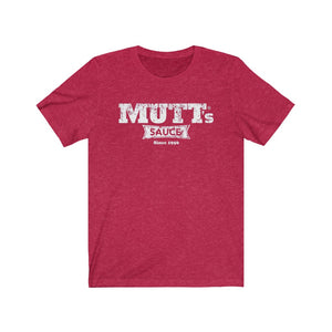 MUTT'S SAUCE WHITE LOGO Unisex Jersey Short Sleeve Tee