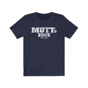 MUTT'S SAUCE WHITE LOGO Unisex Jersey Short Sleeve Tee